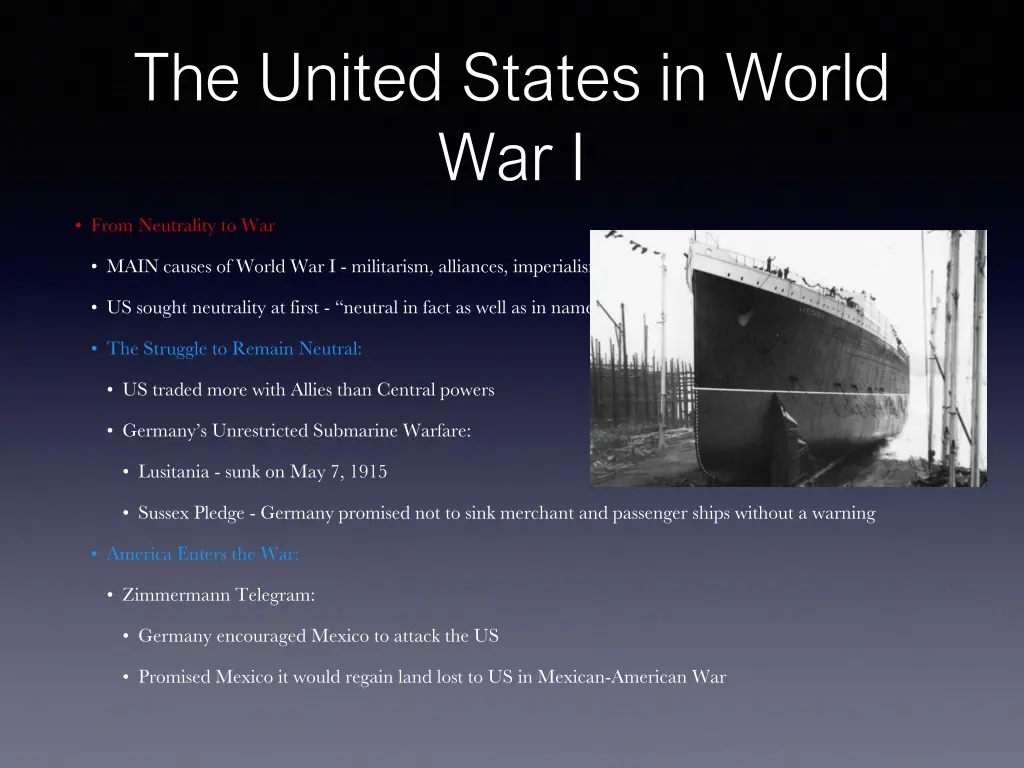 the united states in world war i