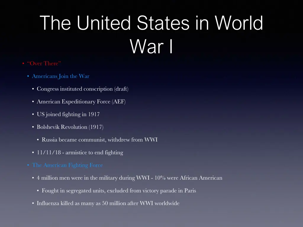 the united states in world war i over there