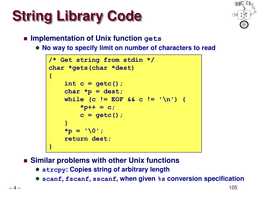 string library code