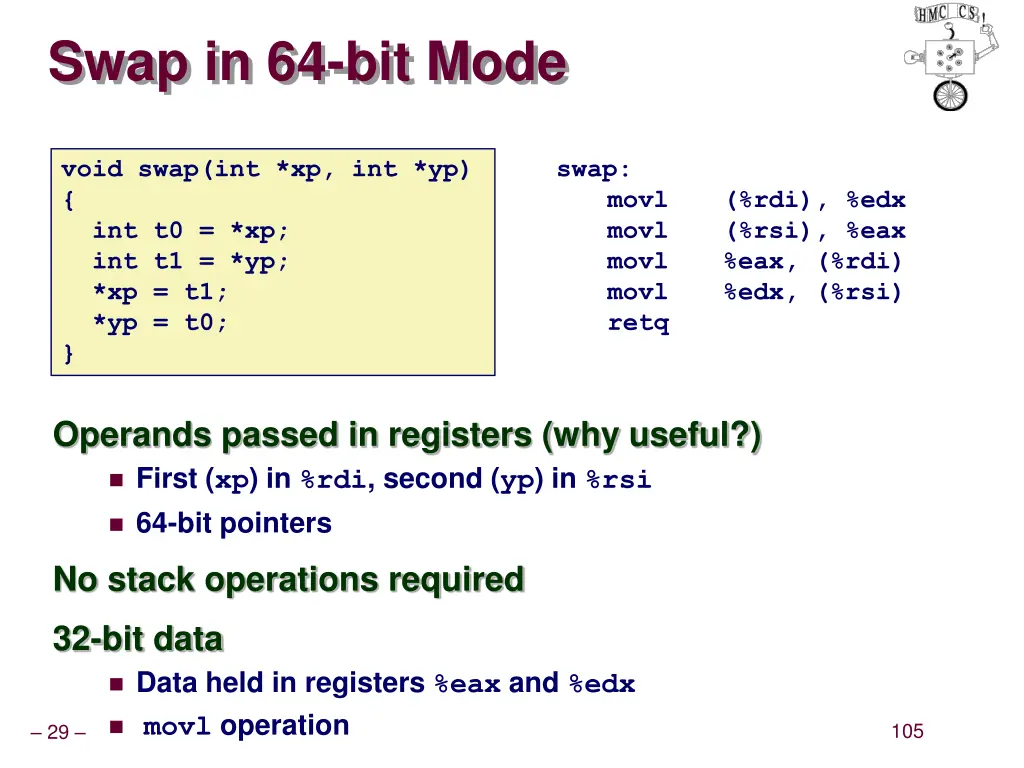 swap in 64 bit mode