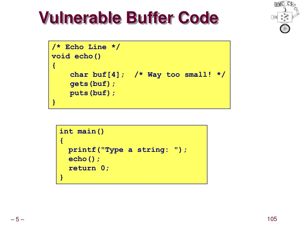 vulnerable buffer code