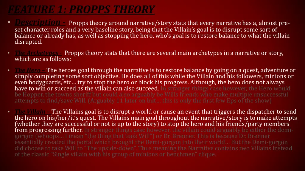 feature 1 propps theory description propps theory