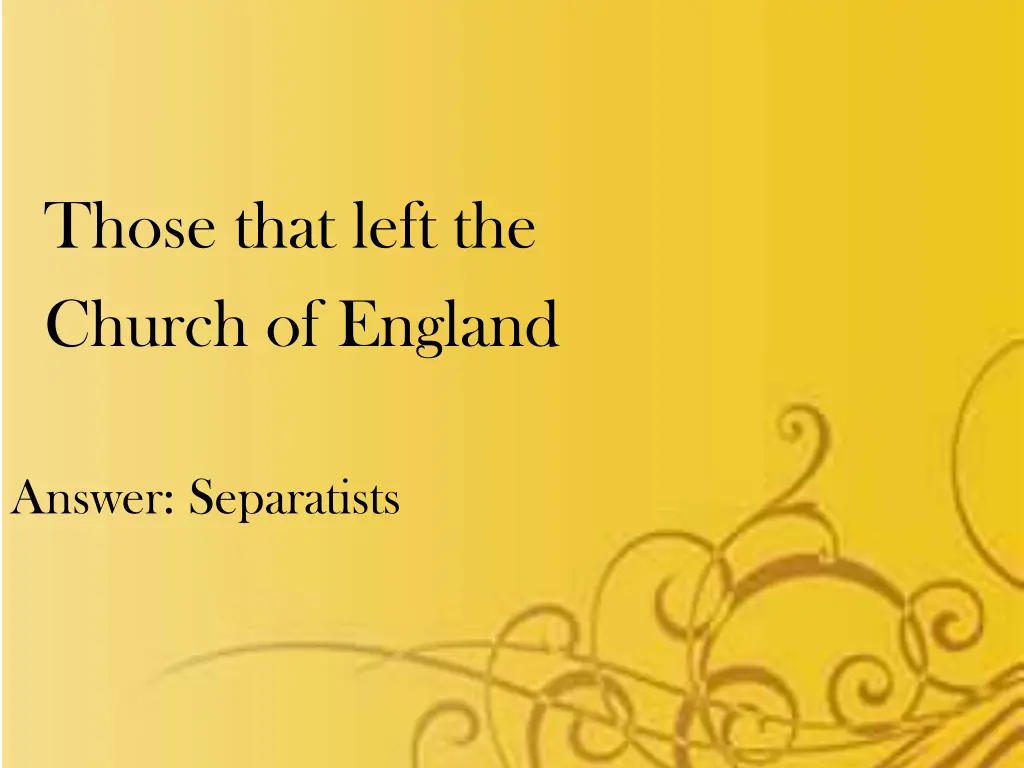 those that left the church of england