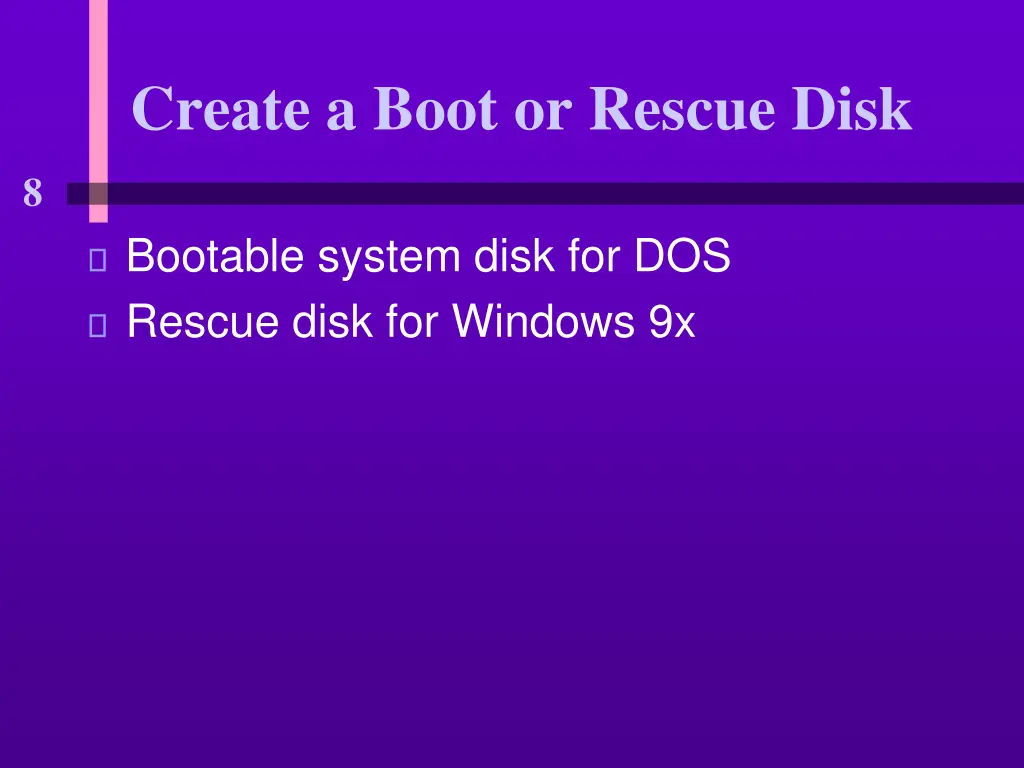 create a boot or rescue disk