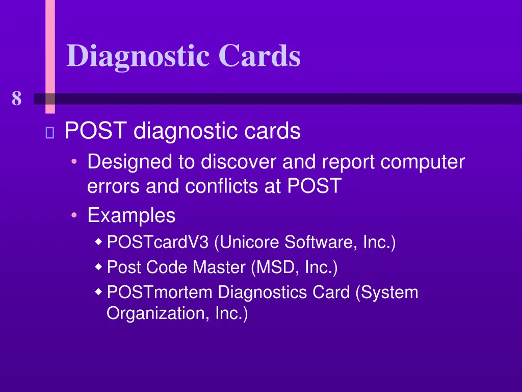 diagnostic cards