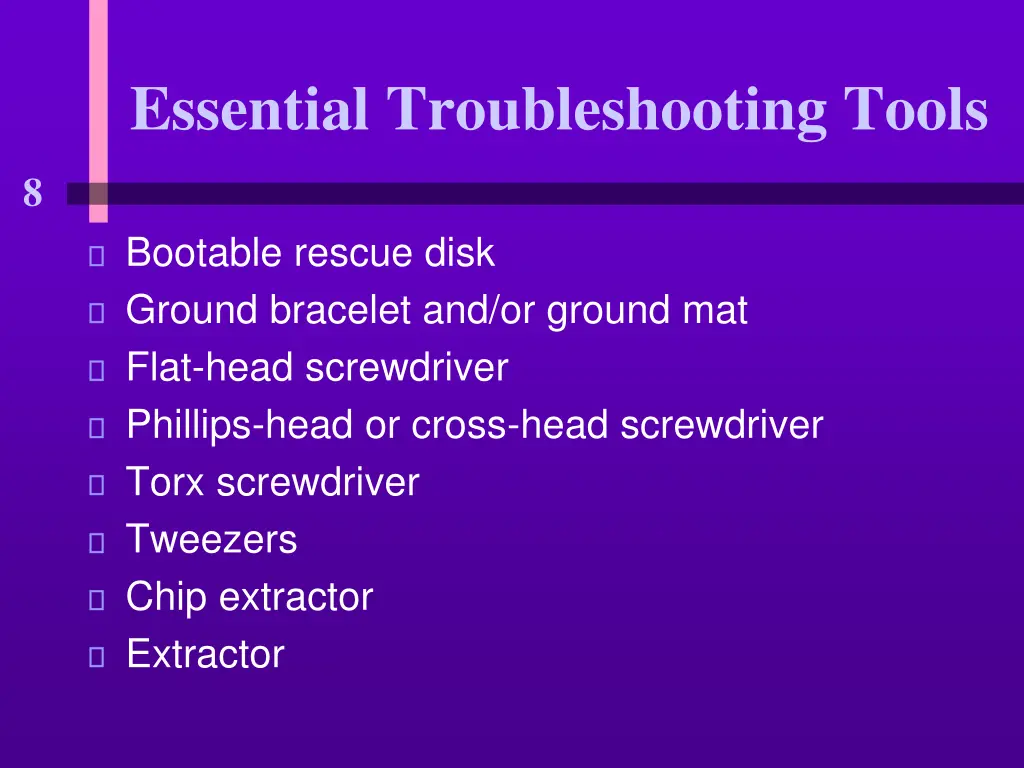 essential troubleshooting tools