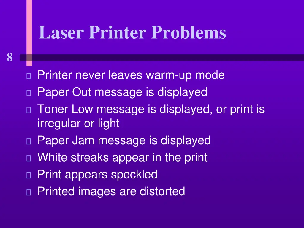 laser printer problems