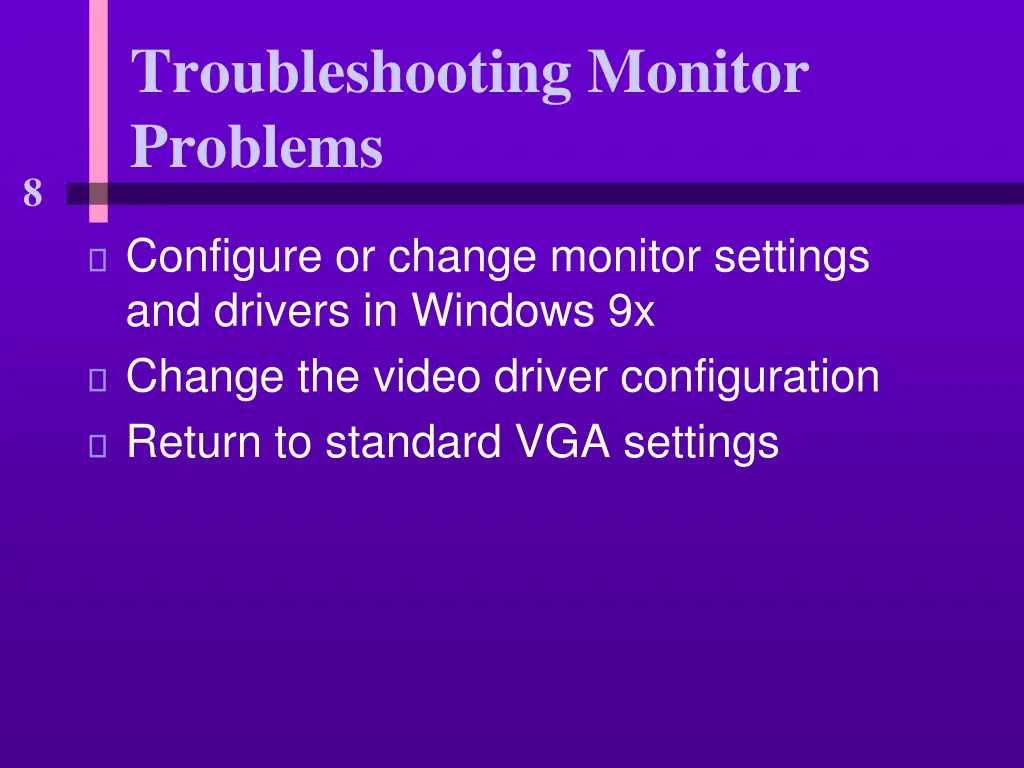 troubleshooting monitor problems 2