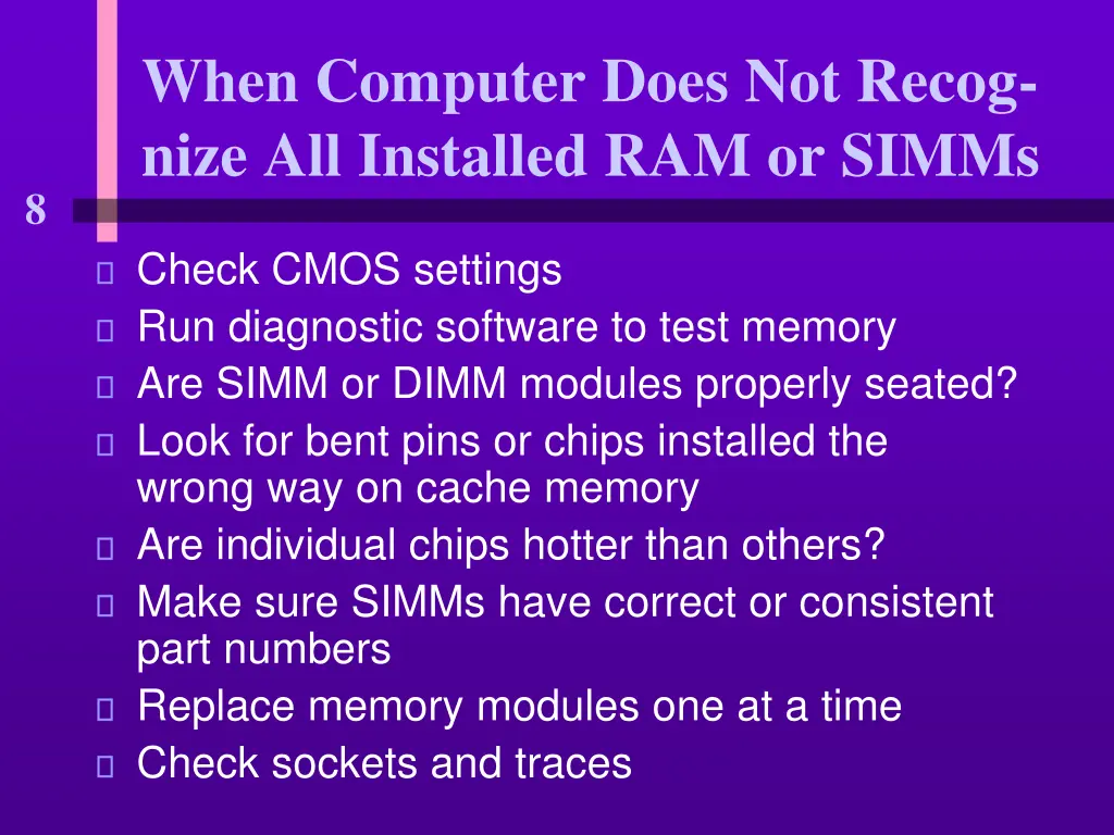 when computer does not recog nize all installed