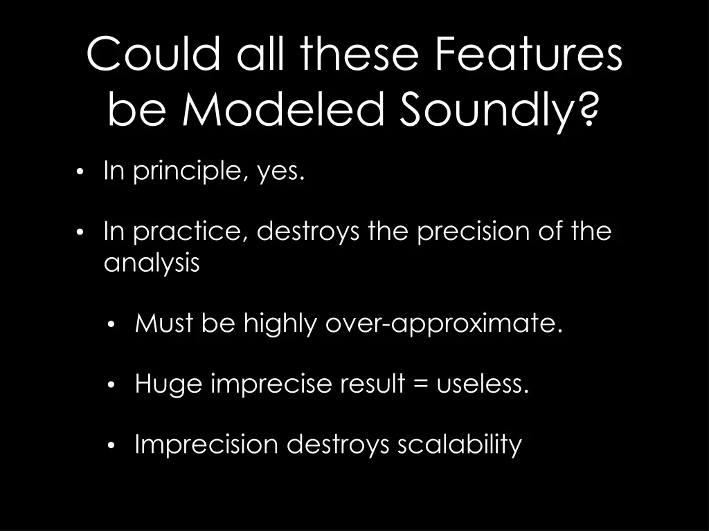 could all these features be modeled soundly