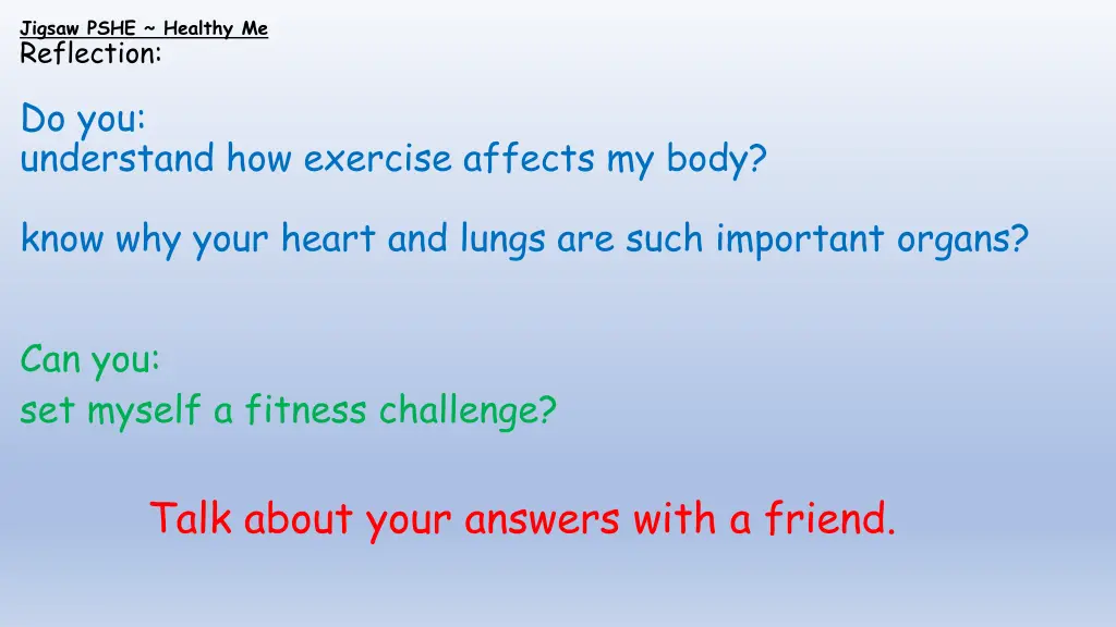 jigsaw pshe healthy me reflection