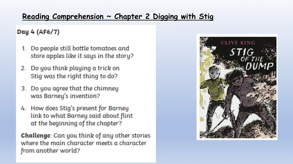 reading comprehension chapter 2 digging with stig