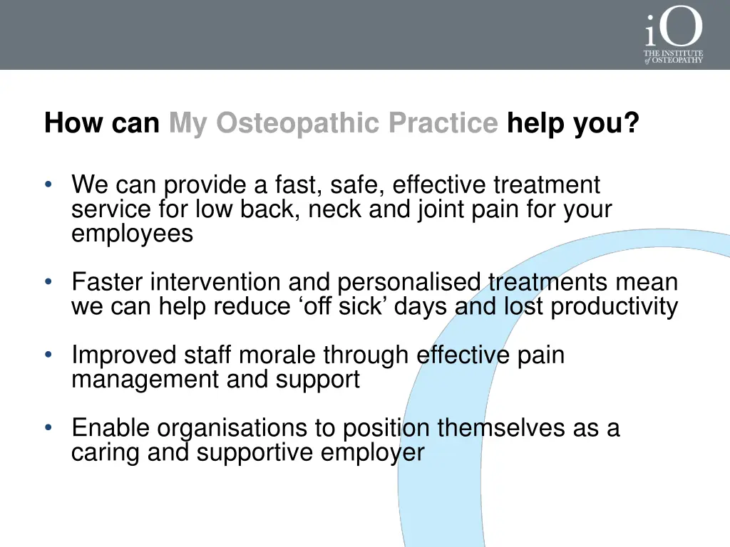 how can my osteopathic practice help you