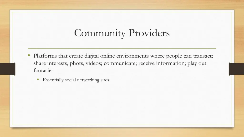 community providers