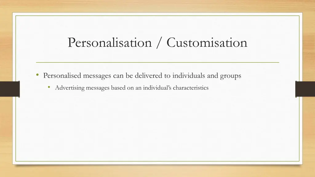 personalisation customisation