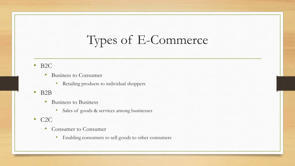 types of e commerce