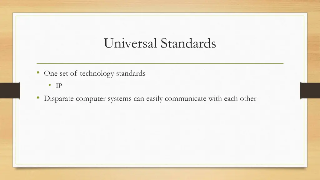 universal standards