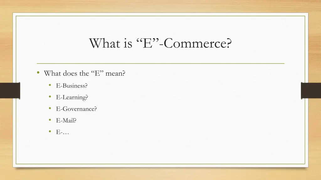 what is e commerce