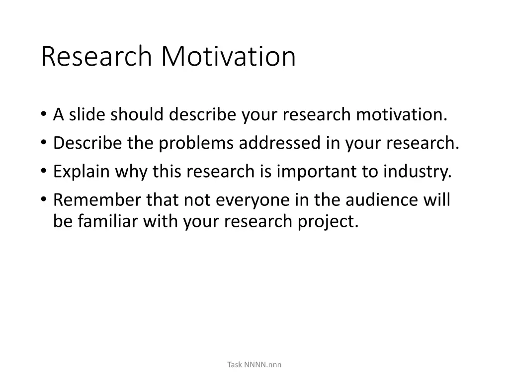 research motivation