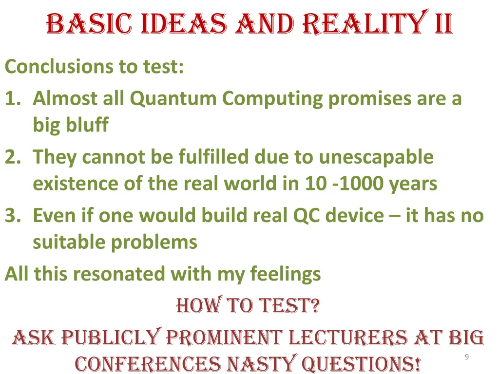 basic ideas and reality ii