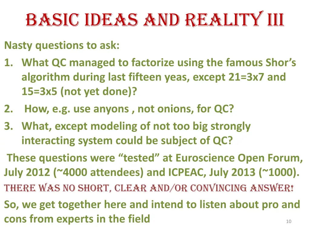 basic ideas and reality iii