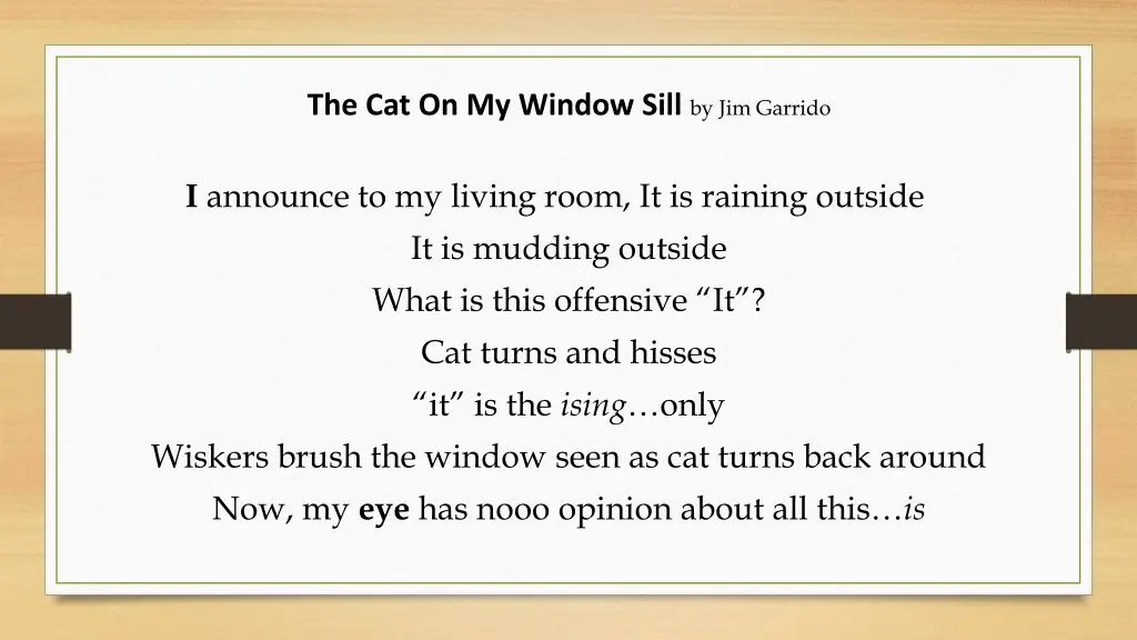 the cat on my window sill by jim garrido