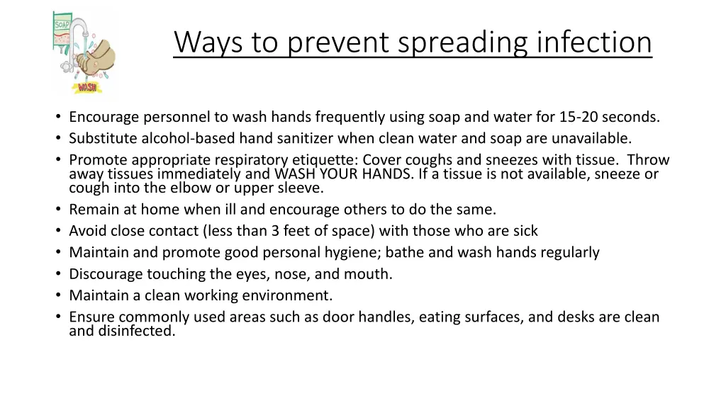 ways to prevent spreading infection