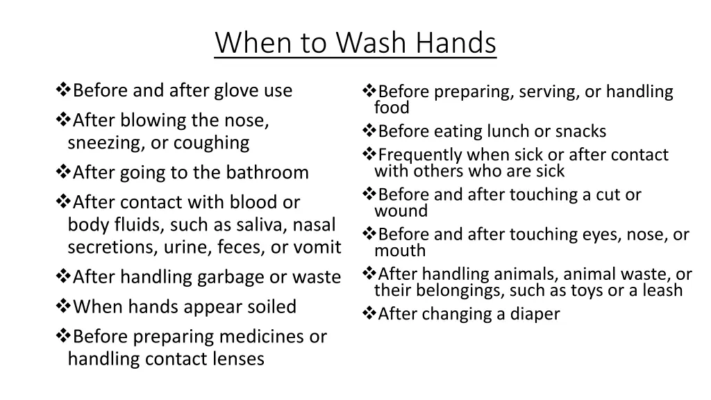 when to wash hands