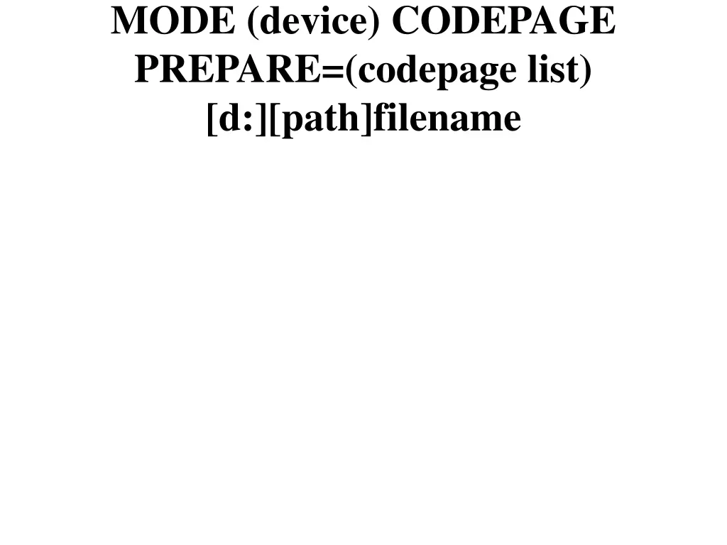 mode device codepage prepare codepage list d path