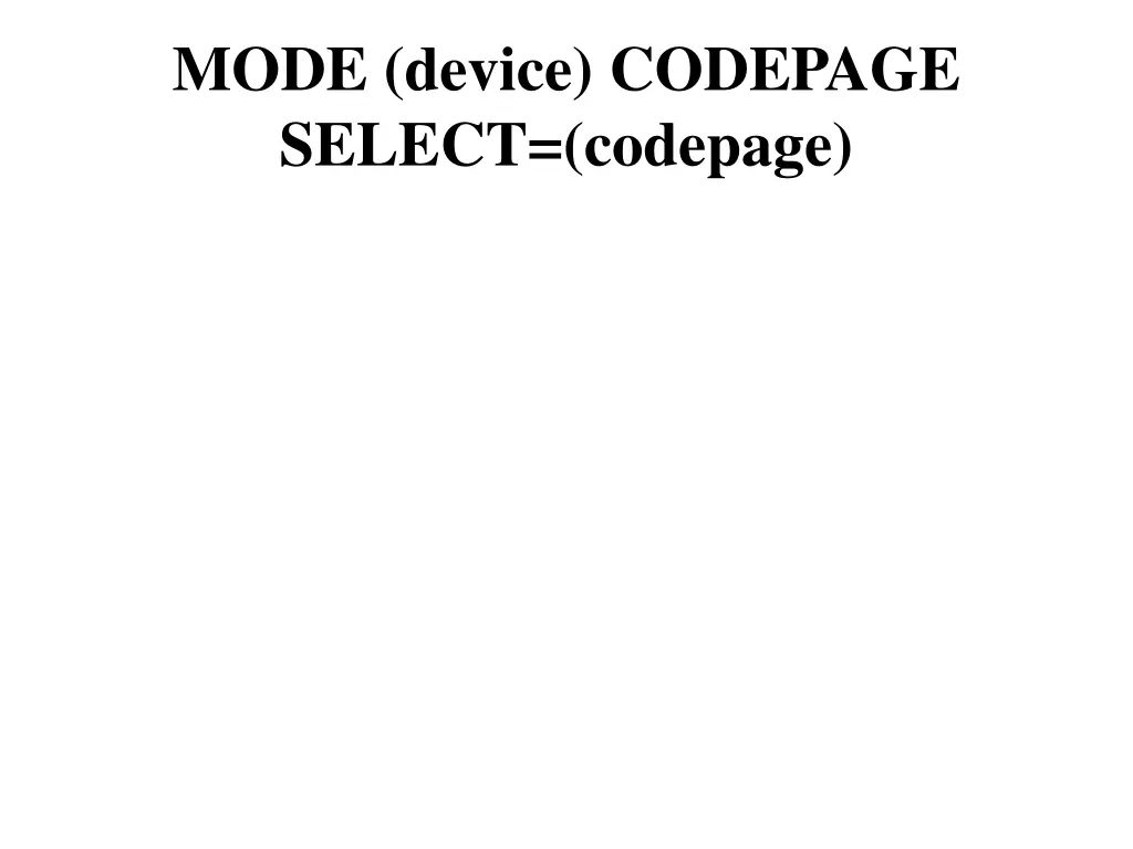 mode device codepage select codepage