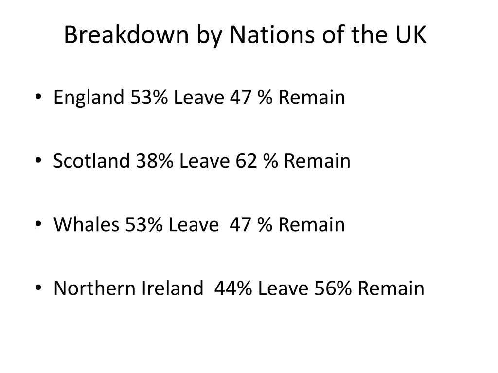 breakdown by nations of the uk