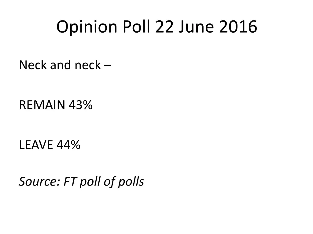 opinion poll 22 june 2016