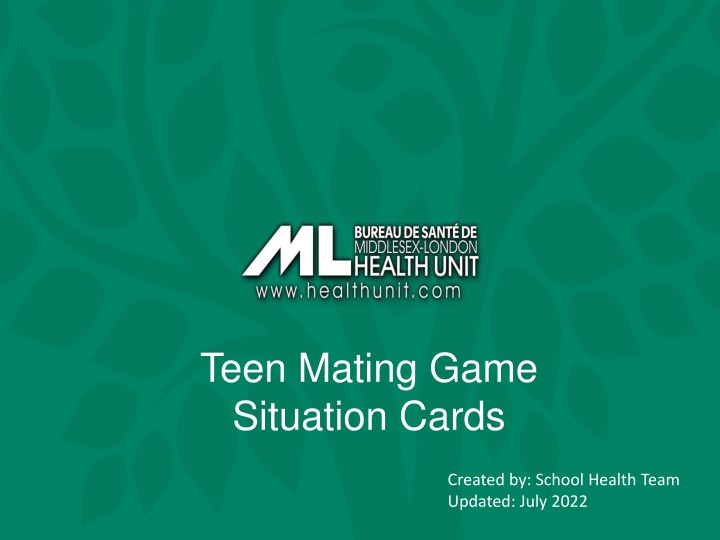 teen mating game situation cards