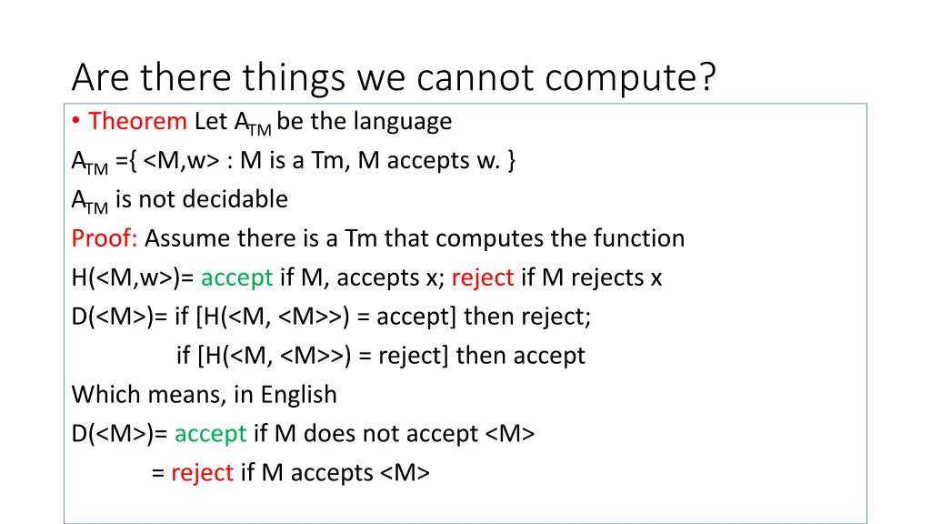 are there things we cannot compute theorem 1