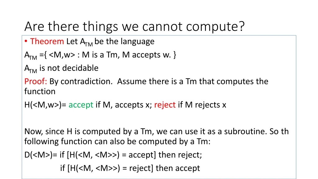 are there things we cannot compute theorem