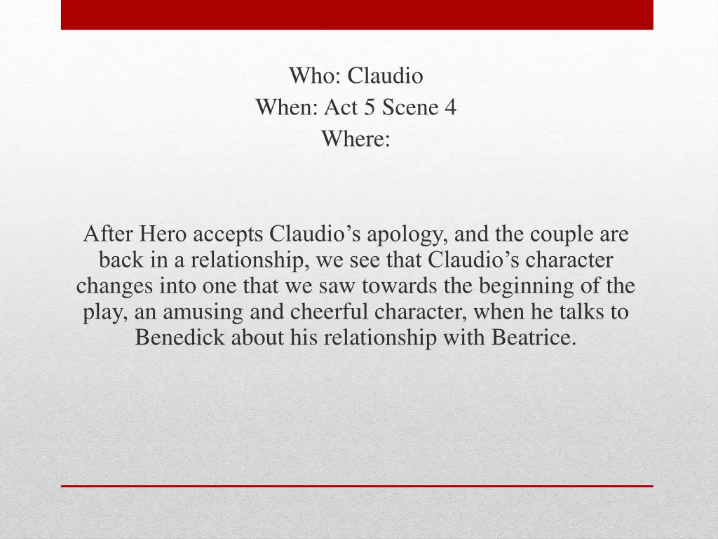 who claudio when act 5 scene 4 where