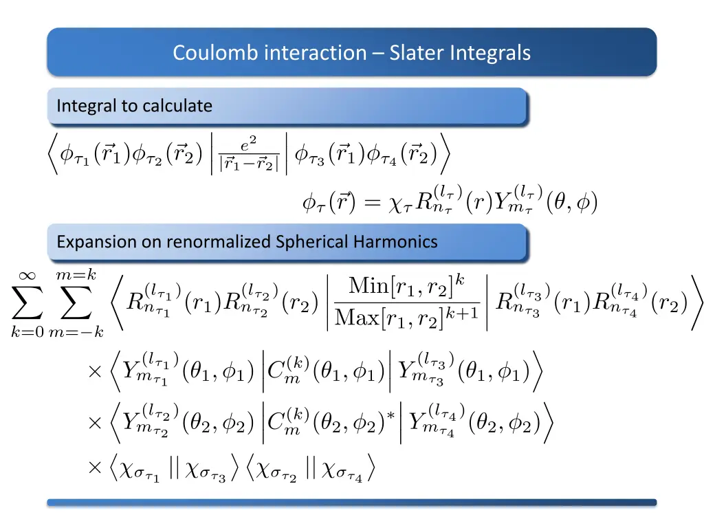 coulomb interaction slater integrals 1