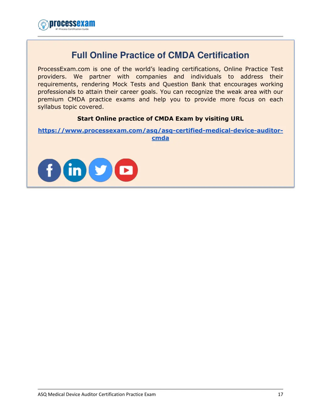 full online practice of cmda certification