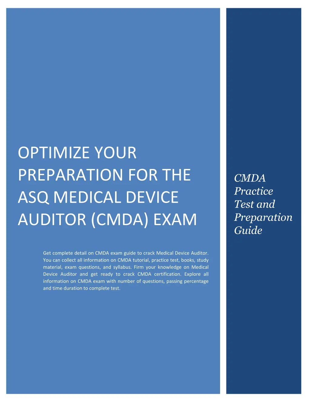 optimize your preparation for the asq medical