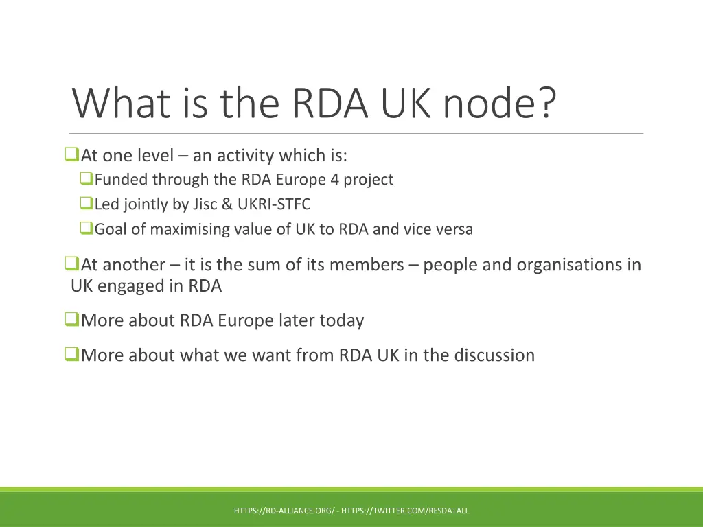 what is the rda uk node