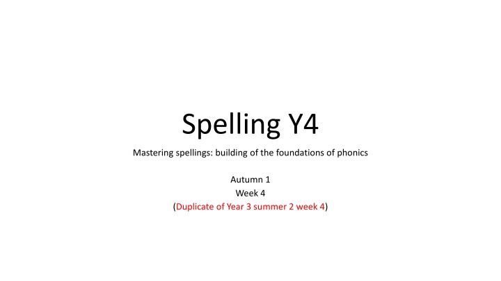 spelling y4