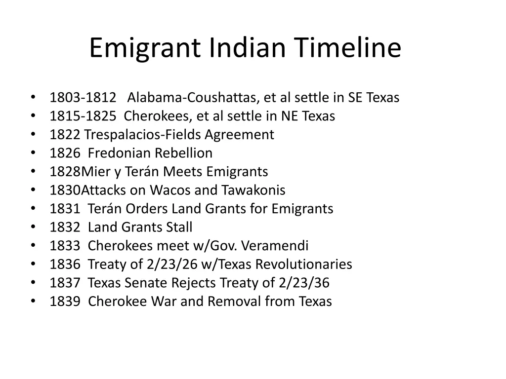 emigrant indian timeline