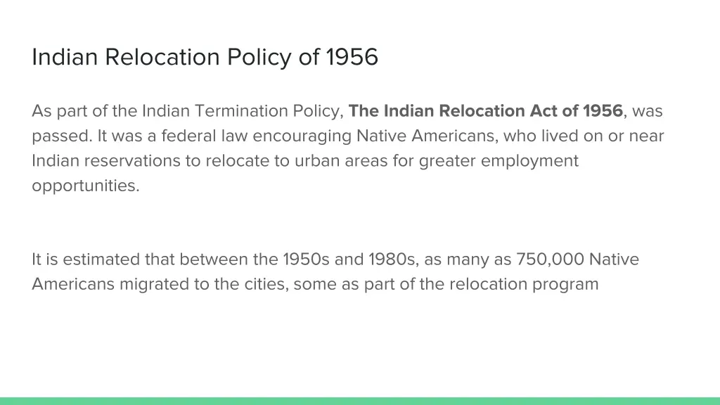 indian relocation policy of 1956