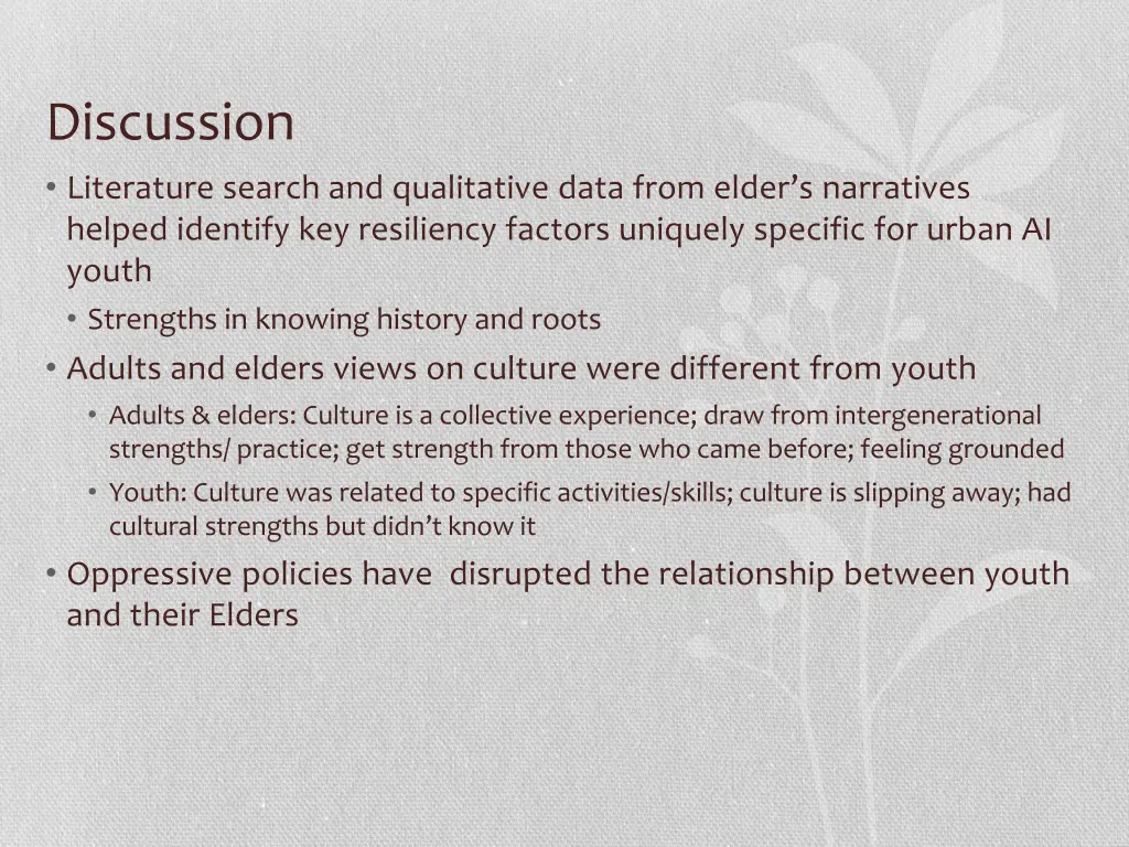 discussion literature search and qualitative data