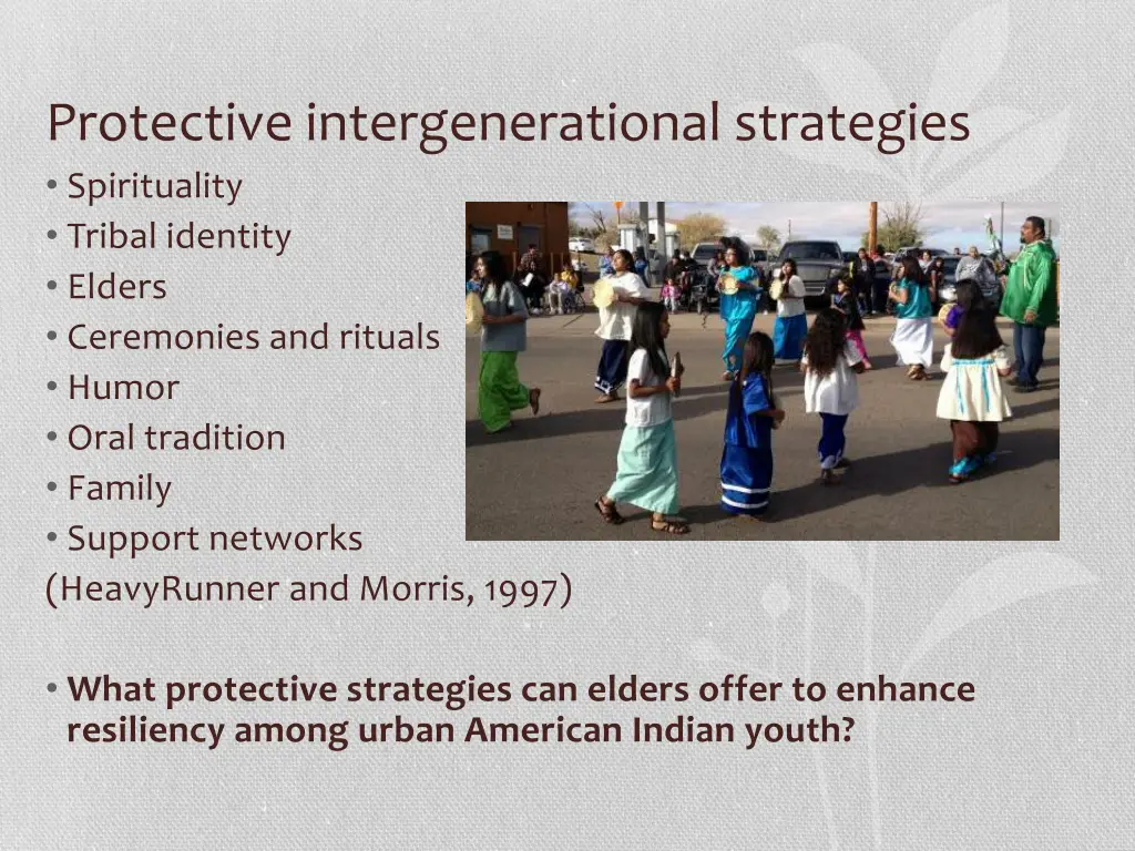 protective intergenerational strategies