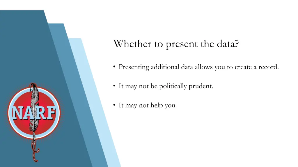 whether to present the data