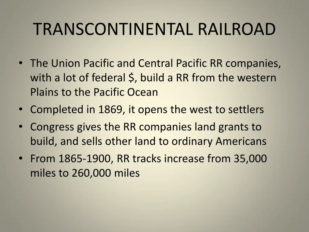 transcontinental railroad