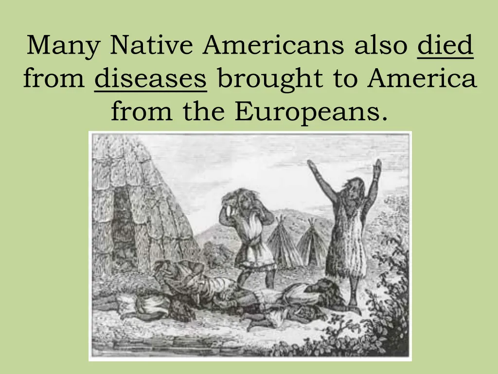 many native americans also died from diseases