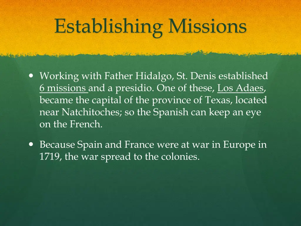 establishing missions