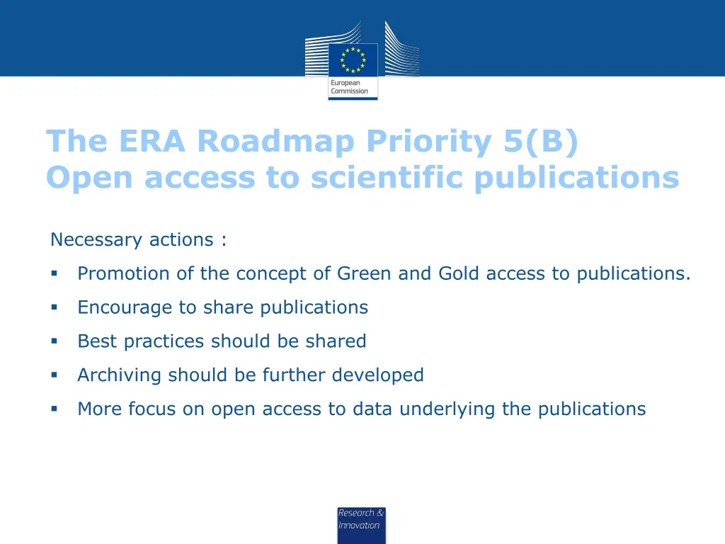 the era roadmap priority 5 b open access